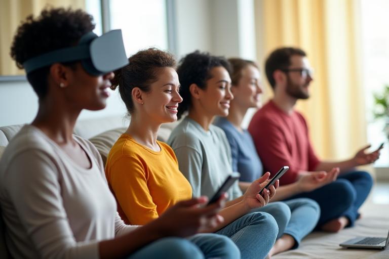 Adults 35+ engaging in digital wellness activities